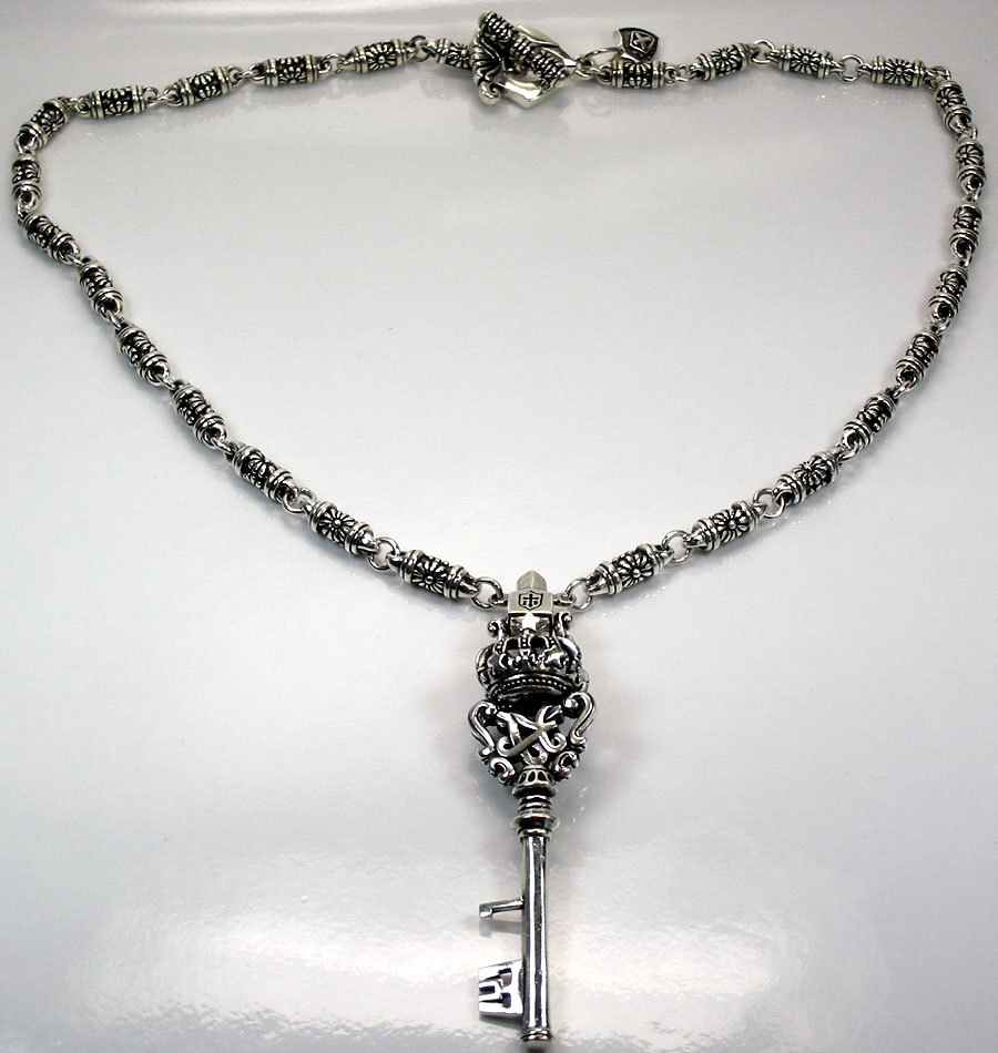 mens necklaces sterling silver crown silver mens necklace TRJEYWV