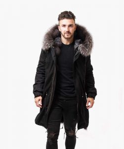 mens parkas black luxy fur parka - 3/4 silver fox MCTPCCC