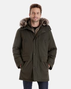 mens parkas thomas insulated winter parka with inset bib REDZDVK