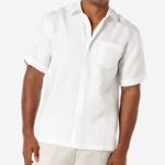 mens short sleeve shirts cubavera menu0027s 100% linen short-sleeve shirt ZBRKXLH