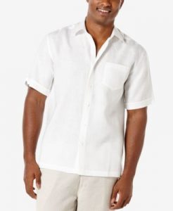 mens short sleeve shirts cubavera menu0027s 100% linen short-sleeve shirt ZBRKXLH