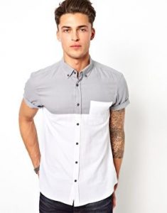 mens short sleeve shirts river island short sleeve shirt in color block EQTSIZX