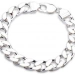 mens silver bracelets mens 8 inch heavy sterling silver curb bracelet FQZXVRH