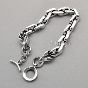 mens silver bracelets mens 925 sterling silver dragon bracelet PWTGRRU