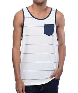 mens tank tops rvca change up white u0026 navy striped tank top JFHQEMN