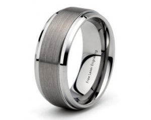 mens wedding bands mens tungsten carbide wedding band brushed polished stepped beveled edge  9mm QOXXJVD