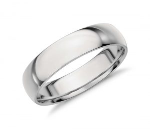 mens wedding bands mid-weight comfort fit wedding band in platinum (5mm) QKQXUPI