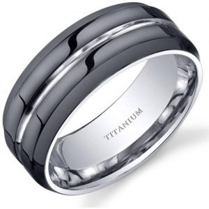 mens wedding bands oravo menu0027s black comfort fit titanium wedding band ring, ... ILZUIWR