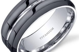 mens wedding bands oravo menu0027s black comfort fit titanium wedding band ring, ... ILZUIWR