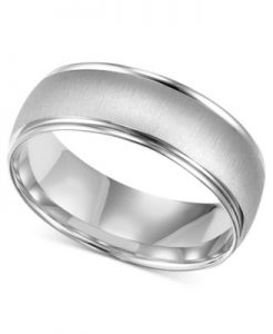 mens white gold rings menu0027s 10k white gold ring, 6-1/2mm wedding band VBKBGAM