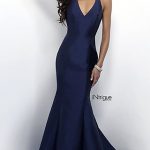mermaid gowns v-neck formal mermaid dress with back ruffle - promgirl KGBPKKW