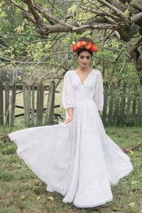 mexican wedding dress frida - 1970u0027s mexican cotton lace wedding dress OUZSBRU