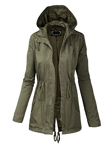 military jacket women biadani women military anorak safari hoodie jacket olive medium QLUSUGZ