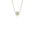 mini micropavé button diamond necklace in 14k yellow gold (1/10 ct. tw GPDTMQO