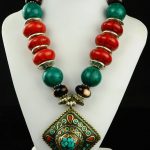 miss charm jew1947 china tibet ethnic jewellery argent turquoise necklace FPQRQLM