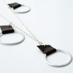 modern jewelry minimalist geometric necklace sterling silver brown leather aluminum hoops modern  jewelry FJZCXTH