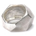 modern jewelry: multifaceted brushed silver plated brass ring HXUZSMQ