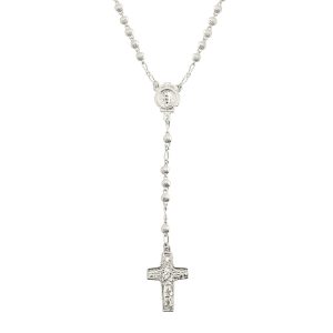 modern ribbed rosary necklace ... QMZFFCN