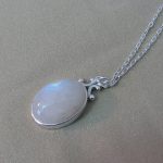 moonstone jewelry rainbow moonstone pendant in sterling silver, moonstone necklace, 16x12mm  moonstone gemstone, XVTLBPS