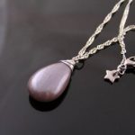 moonstone necklace, chocolate moonstone jewelry, peach moonstone, single  stone necklace, solitaire OINPJOV