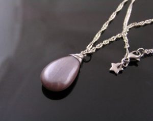 moonstone necklace, chocolate moonstone jewelry, peach moonstone, single  stone necklace, solitaire OINPJOV