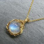 moonstone necklace ~ moonstone pendant ~ moonstone jewelry ~ blue moonstone ZKLBYOT