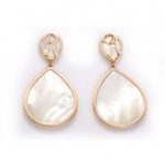 mother of pearl earrings ... 14k rose gold mother of pearl diamond large dangle earrings UUSZPNM