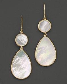 mother of pearl earrings ippolita 18k gold polished rock candy 2 drop earrings in mother-of-pearl - SYMVRGW