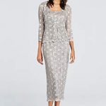 mother of the bride dress tea length sheath 3/4 sleeves mother and special guest dress - rm richards HFOOTBD