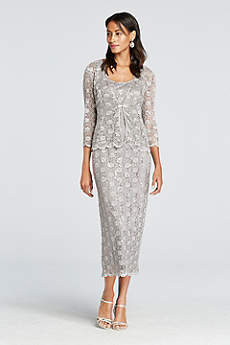 mother of the bride dress tea length sheath 3/4 sleeves mother and special guest dress - rm richards HFOOTBD