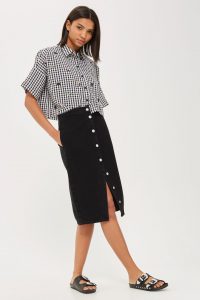 moto button front denim midi skirt - topshop KCRSYTL