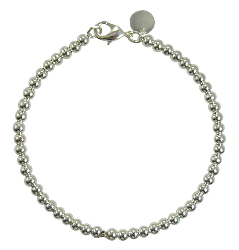 navika tiffany style 4mm silver bead bracelet YBDUIQP