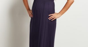 navy blue solid short sleeve maxi dress ... BKDESTF