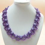 necklace beads pandahall jewelry making tutorial video--how to bead a purple pearl lace HPMGDOU