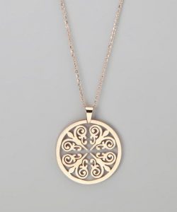 necklace pendants hmy jewelry rose gold round pendant necklace SELWODK