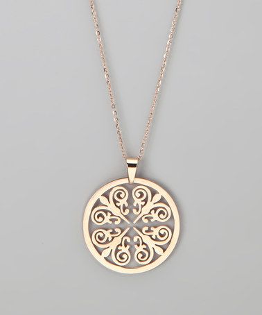 necklace pendants hmy jewelry rose gold round pendant necklace SELWODK