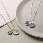 necklace pendants personalised initial birthstone necklace QABKISM