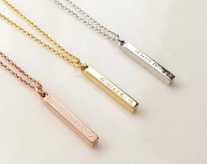 necklace pendants personalized necklace vertical bar necklace rose gold necklace pendant  necklace grandma OUYUQJI