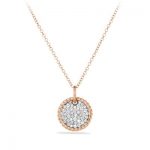 necklaces for women petite pavé necklace with diamonds in 18k rose gold LPEJSTE