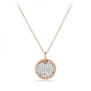 necklaces for women petite pavé necklace with diamonds in 18k rose gold LPEJSTE