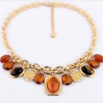 new coffee teardrop beaded charm necklace wholesale VCTKEJD