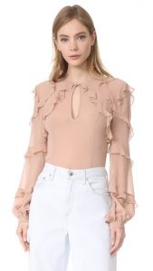 nicholas silk georgette high neck ruffle blouse XNCLKHI