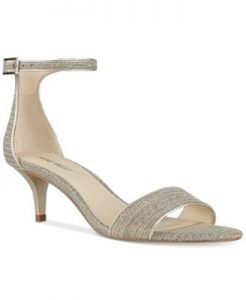 nine west leisa two-piece kitten heel sandals JBPWPOQ