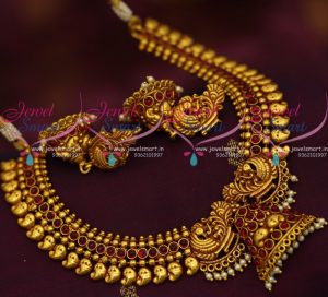 nl9372 gheru reddish gold plated peacock mango design antique jewellery set ZSPBSYS