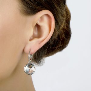 obeliau0027s 7mm round cut crystal leverback earrings PVZTYND