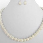 old lace white pearl necklace set, white wedding jewelry for her, white RYGTWAA