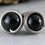 onyx jewelry sterling black onyx stud earrings grade 1 titanium jewelry sterling silver EDEYKXE