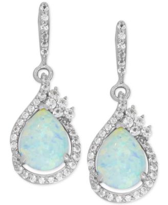 opal earrings lab-created opal (1-1/2 ct. t.w.) and white SVQUORV