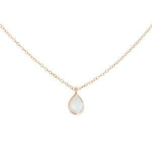 opal necklace opal teardrop necklace DIWWOKM