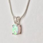 opal necklace, white fire opal pendant, silver opal necklace, 925 silver NBQCGSN